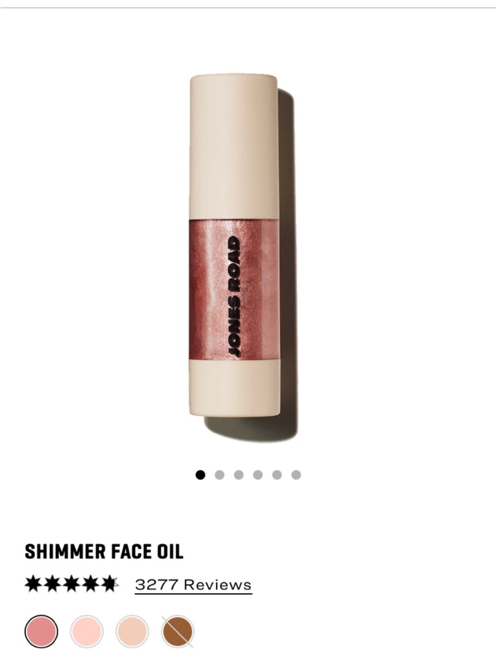 Jones Road Shimmer Face Oil — Cool Rose